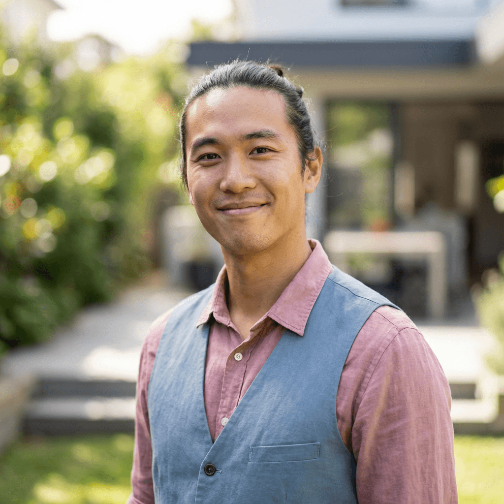 Marcus Chen standing in a bright modern office